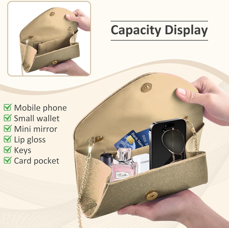 PACETAP Clutch Purses for Women, Handbags with Chain for Women Formal, Evening Bag for Wedding Party Cocktail Prom Dinner - Image 4